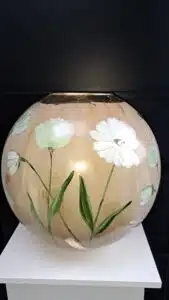 Vaas handbeschilderd Handbeschilderde glazen vaas
